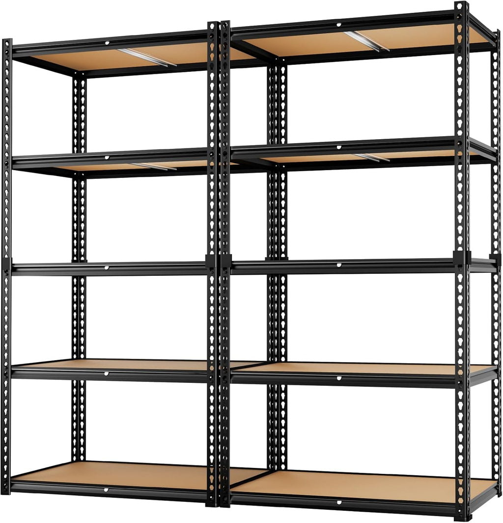 LEVELEVE 5-Tier Heavy Duty Storage Shelving Unit, 2020 lbs Capacity, Adjustable Metal Utility Shelf, 35" L x 16" W x 73" H for Garage, Kitchen, Pantry, Basement, Bathroom, Laundry,2 Pack