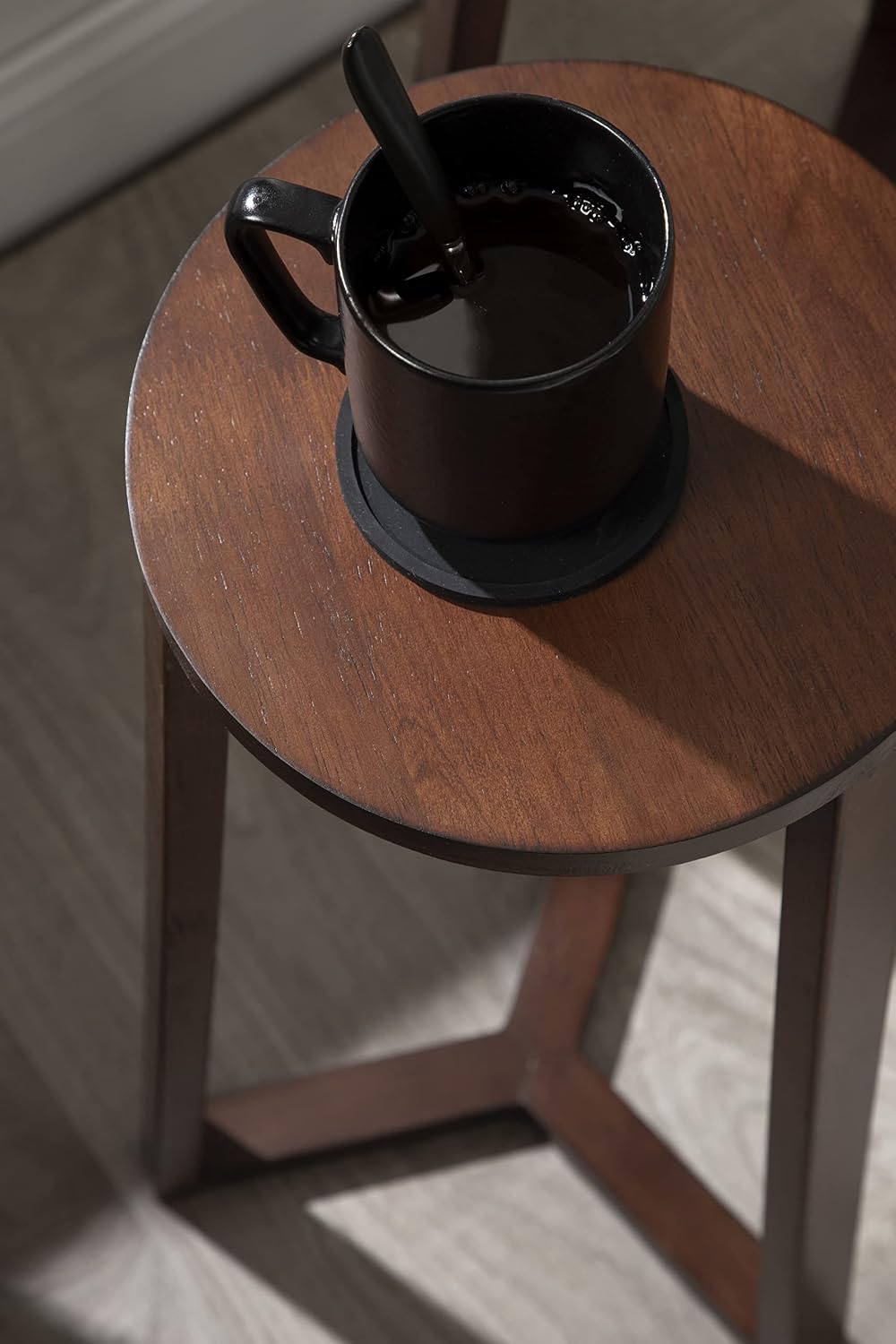 Kate and Laurel Rioux Modern Nesting Tables; Set of 2; Walnut Brown; Transiti...