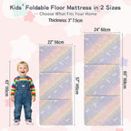 Tiita Foldable Floor Mattress for Kids-Glow in The Dark Toddler Nap Mat with Storage Bag, Portable Toddler Floor Pad for Travel, Daycare, Camping, RV, Playroom, Twill Pegasus