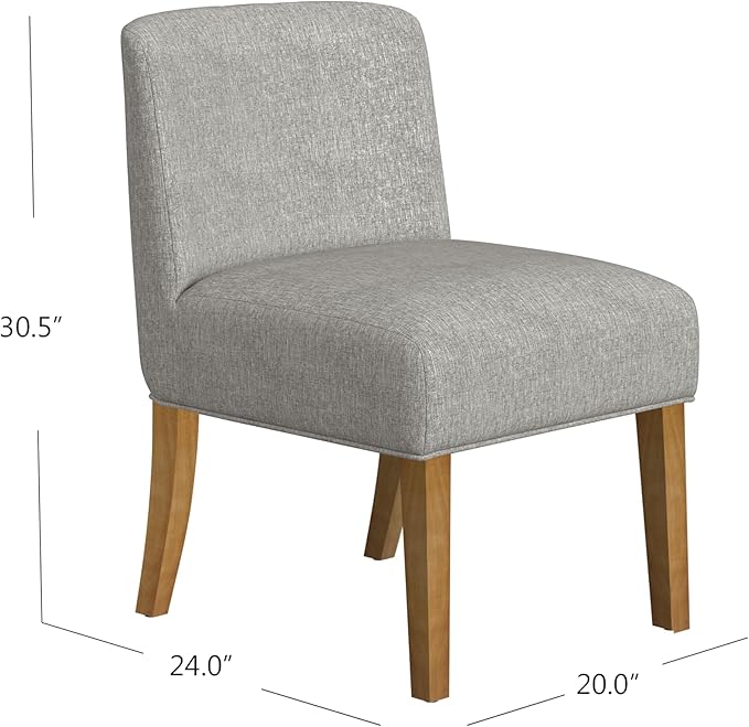 Homepop Home Decor | Upholstered Dining Chairs with Low Back |Decorative Home Furniture, Gray Woven (Single Pack)