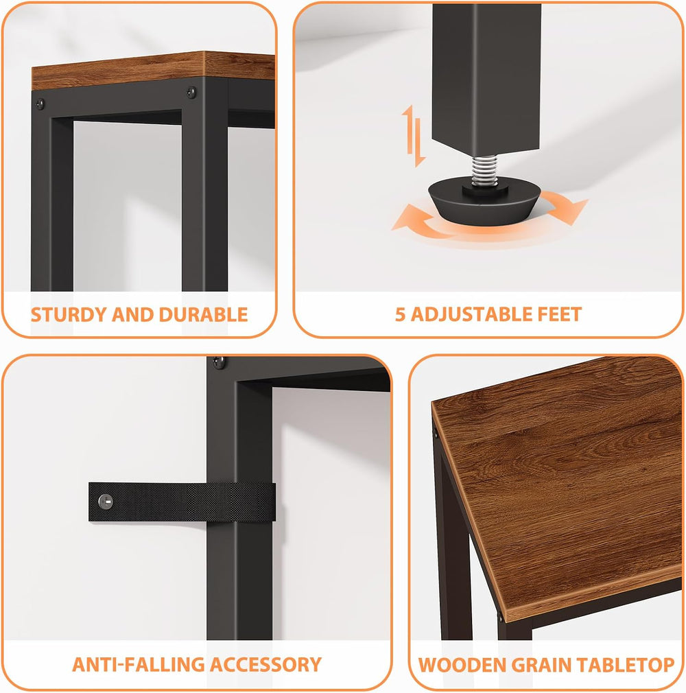 Bathola 71'' Behind Couch Table with 2 Outlets, Sofa Tables Narrow Lo...