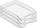 Acrimet Stackable Letter Tray Front Load, Letter Size, Plastic, Clear Crystal Color, 1 Unit