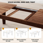 5 Piece Extendable Dining Table Set for 4-8 Person, Wooden Dining Room Table with 4 Chairs for Gatherings, Meeting for Small Kitchens, Dining Office Areas(Beige/Brown)