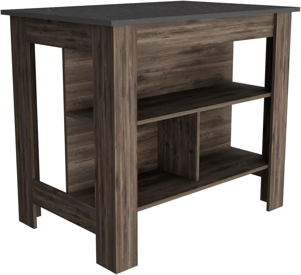 Kitchen Island with Three Concealed Shelves and Multicolor Design | Three con...
