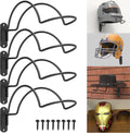 4 PCS Wall Mounted Helmet Rack Roma Helmet Holder Hook Multifunctionnal Metal Rack for Hats Mask Wall Mount Bracket Storage Display Rack with Screws for Equestrian Motorcycle Baseball Rugby Helmetet