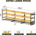 48" Large Power Tools Organizer Wall Mount,12 Drill Holder for Garage, Workshop Heavy Duty Storage Rack (Yellow)
