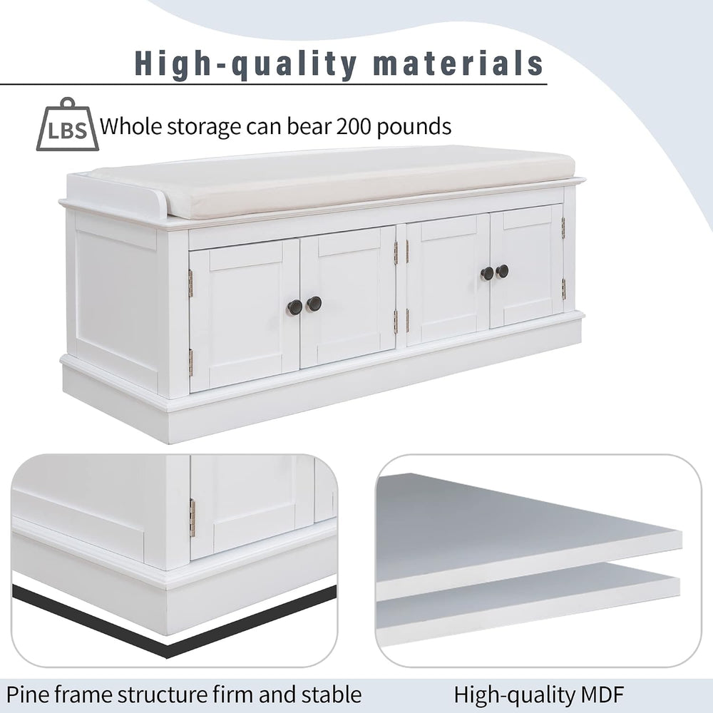 SOFTSEA 42.7" Shoe Bench with Padded Seat Cushion, 2-Tier Entryway Bench...