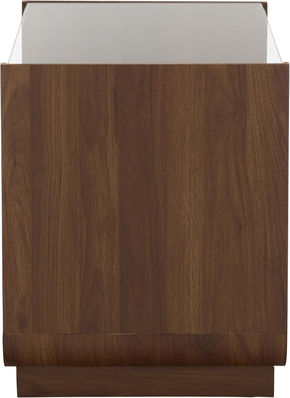 SAFAVIEH Furniture - Acres Accent Table - Walnut Wood & Glass Top - 2 She...
