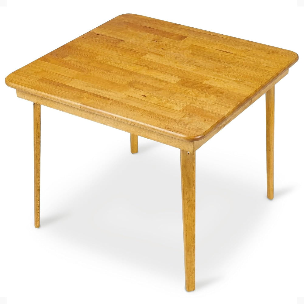 Stakmore Classic Straight Edge Square Wood Folding Table, 32x32, Oak