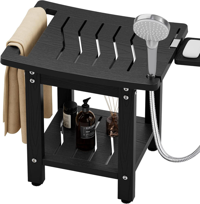 YEFU Shower Chair for Inside Shower, Waterproof & No Maintenance, Black