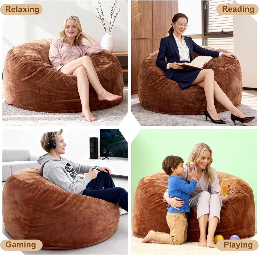 Magic in House 3FT Bean Bag Chair - BeanBag Chairs with Filler, Large Round F...