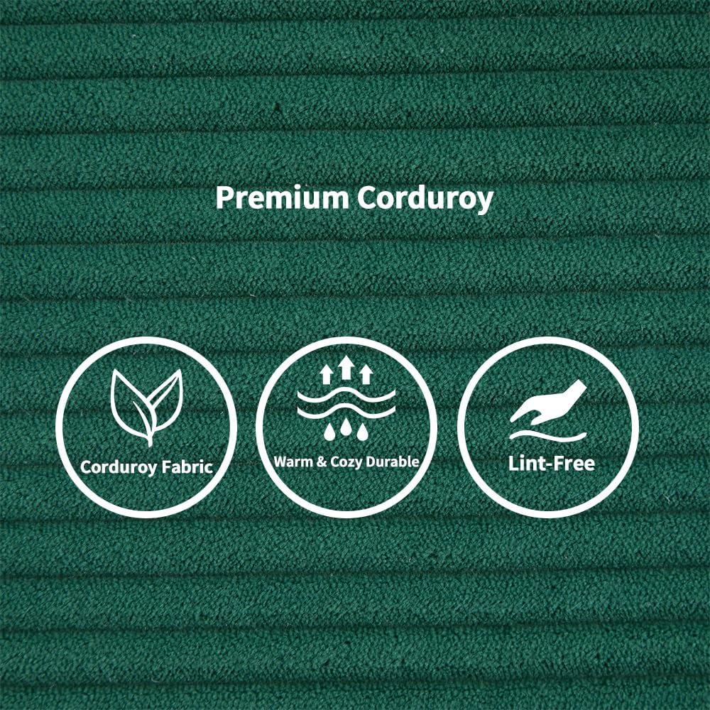 ZEIINPA Convertible Floor Sofa Bed with Fixed-Shape Frame, Modular Corduroy Folding Mattress Couch with Armrest, Floor Sofa Lounge Couch for Living Room Bedroom Lounge Studio,Emerald Green