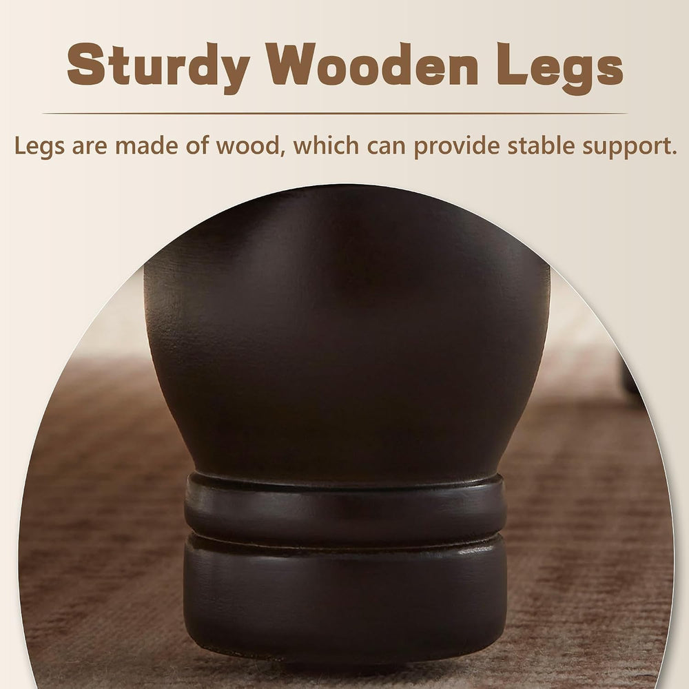 30-Inch Round Ottoman, Leather Ottoman with Storage (Light Brown | Modern Sto...