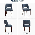 Dining Chairs Set of 2,Modern Dining Room Chairs with Thick Cushions,Upholstered Linen Fabric Kitchen Chairs for Kitchen Dining Room DARKBLUE