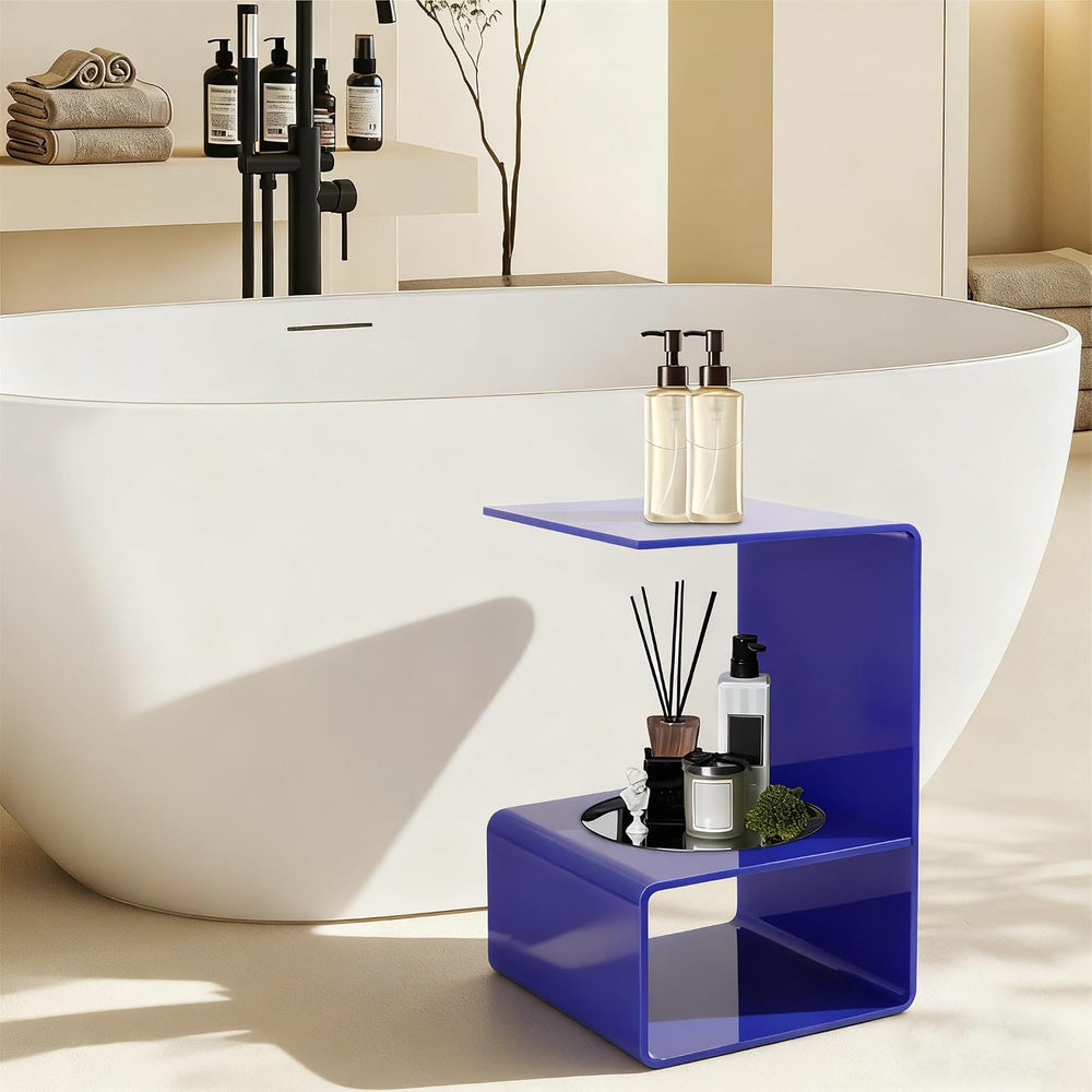 3-Tier Acrylic End Table, Sofa Side Couch Table Coffee Table, Small Space Org...