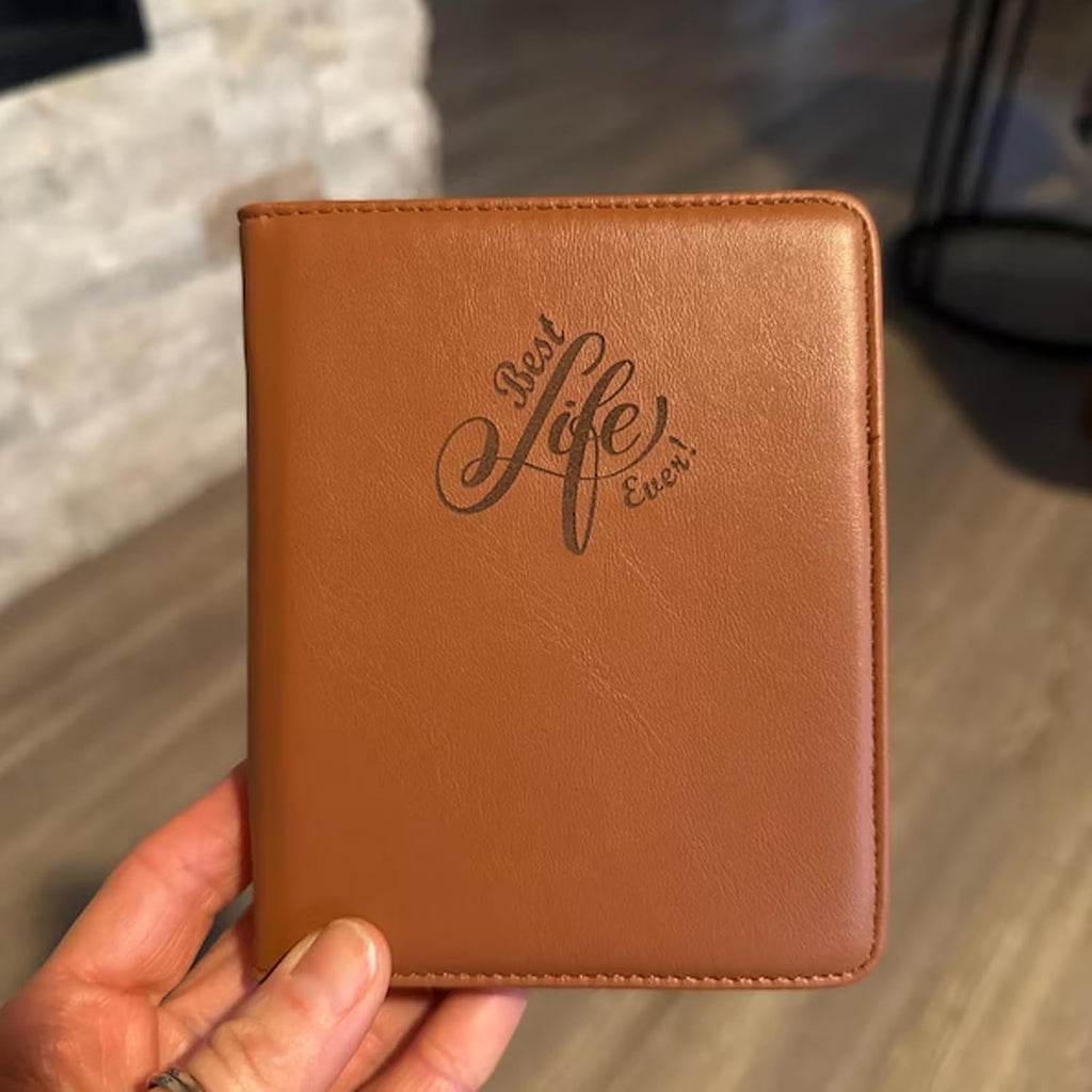 JW Leather Tract Holder Set Mini Field Service Organizer with Pen & Notepad JW Witnessing Supplies Pioneer Gift (Brown)