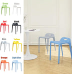 Thickened Plastic Backrest Chair, Wide Seat Plastic Stool, Waterproof Portable Chair, with Smooth Round Corners, for Parties, Home, Office(Green)