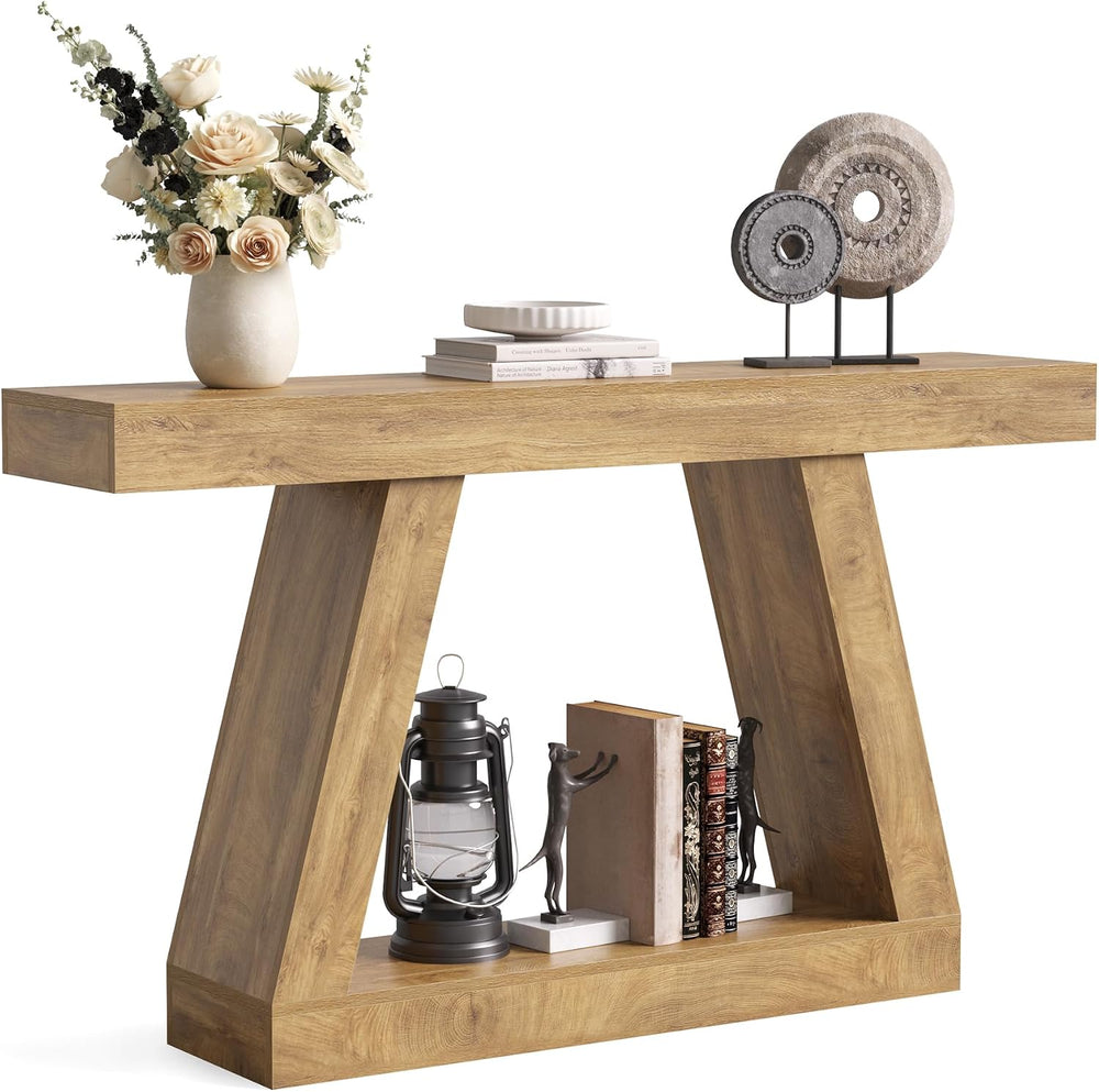 LITTLE TREE 55-Inch Sofa Table with Storage, Farmhouse Console Table for Home...
