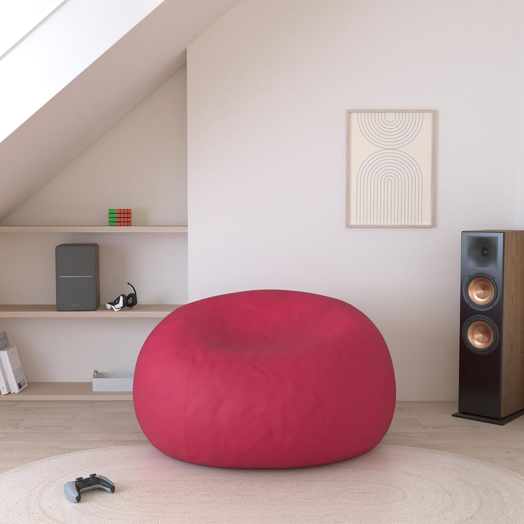 Comfy Sacks Memory Foam Bean Bag Chair, Merlot Cords