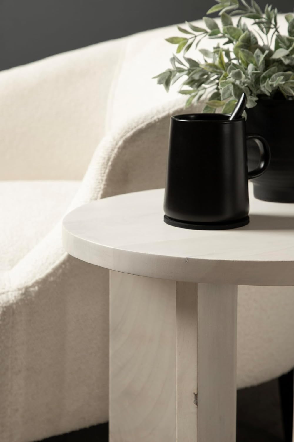 Kate and Laurel Sureda Modern Wooden Oval Side Table; 20 x 16 x 22; Bleached ...