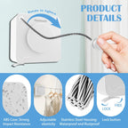 Retractable Clothesline Indoor, Non-Sagging Outdoor Clothes Line Retracting 15.7 Feet Heavy Duty Laundry Line Retractable Wall Mounted Clothes Line Outdoors (Square-White)