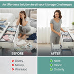 RFAQK 18 Pack Drawer Organizer Clothes-3 Sizes Dresser Organizer for Underwear Closet, Baby Clothes Organizer for Wardrobe-Foldable Fabric Drawer Dividers for Bedroom,Lingerie,Undies,Bra-Grey
