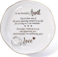 HOME SMILE Christmas Mothers Day Birthday Gifts for Aunt from Newphew or Niece-Ceramic Ring Dish Jewelry Tray-Everyday I look Up to you and appreciate to you