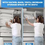8-Pack Vacuum Storage Bags for Packing - Strong Vacuum Space Bags for Clothes - Premium Space Saver Quality - Size 28" x 20"