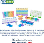 EZY DOSE Weekly (7-Day) Pill Planner, Medicine Case, Vitamin Organizer Box, Waterproof Locking Compartments to Secure Prescription Medication and Prevent Accidental Spilling, Blue