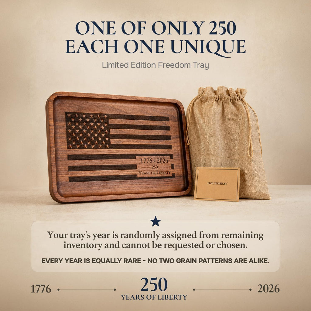 HOUNDSBAY Freedom Tray - Solid Walnut Valet Tray, Limited Edition 1/250