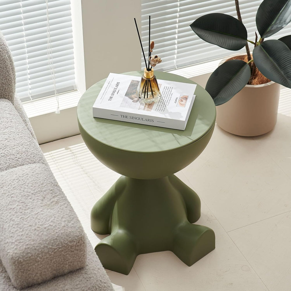 Circle Side Table, Round Modern End Table, Waterproof & Durable, Small Co...