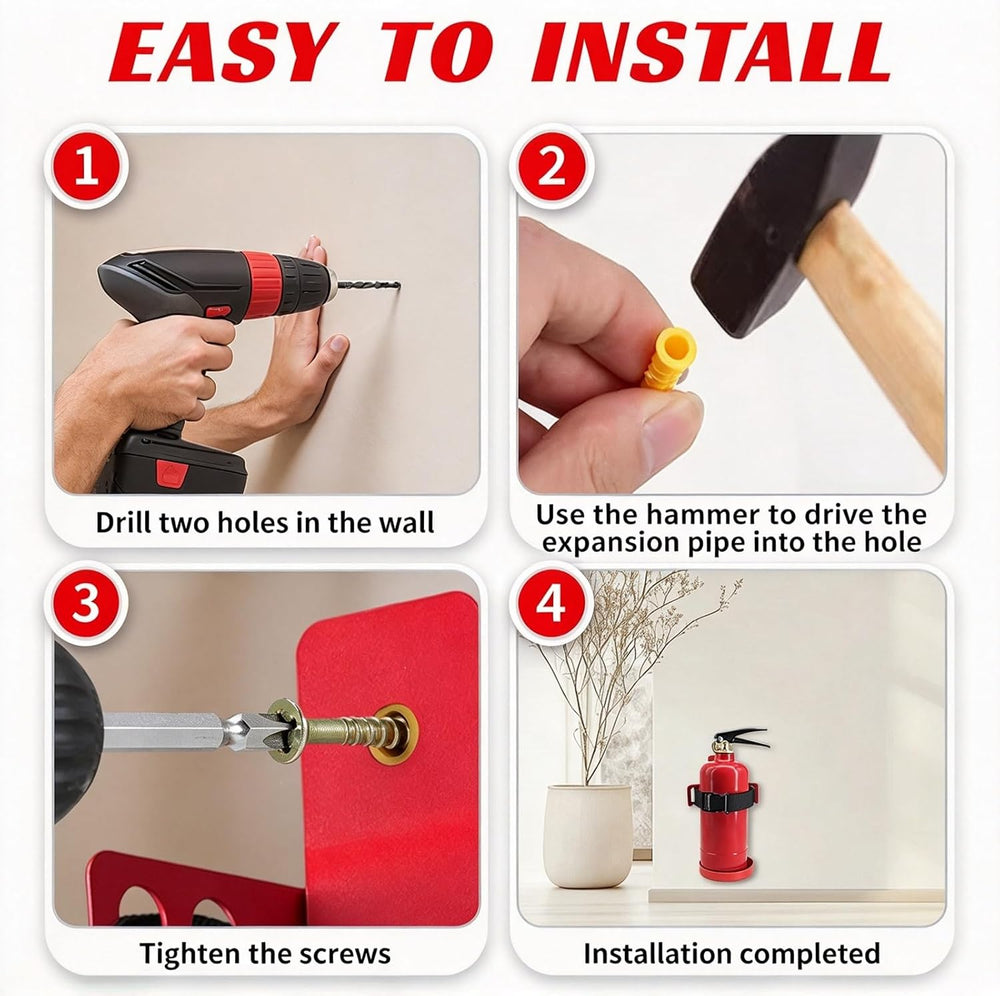 2pcs 2.5lb Fire Extinguisher Mount with Quick Release Strap