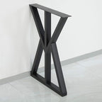 SSS Furniture 2 Pcs Industrial Metal Furniture Legs (H28 x W20) Rustic Decory Triangular Coffee Table Legs, Heavy Duty Metal Desk Legs, Dining Table Legs, DIY Cast Iron Bench Legs,Black