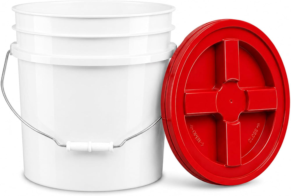 ePackageSupply 3.5 Gallon Bucket, Food-Grade w/Lid, BPA-Free, Red, 1 Pack