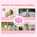 Olakids Sensory Spinning Chair, Flower Shape 360° Swivel Seat for Autistic Kids Autism ADHD Children with Non-Slip Design, Sit and Spin Toy for Body Balance Coordination Training (Pink)