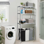 susunnus Stainless Steel Shelf,Kitchen Storage Shelves,Microwave and Mini Fridge Shelf,Laundry Machine Rack, Adjustable Height,Open Lower Tier,Laundry Room, Repository (2tier(31.5 * 15.7 * 53.1in))