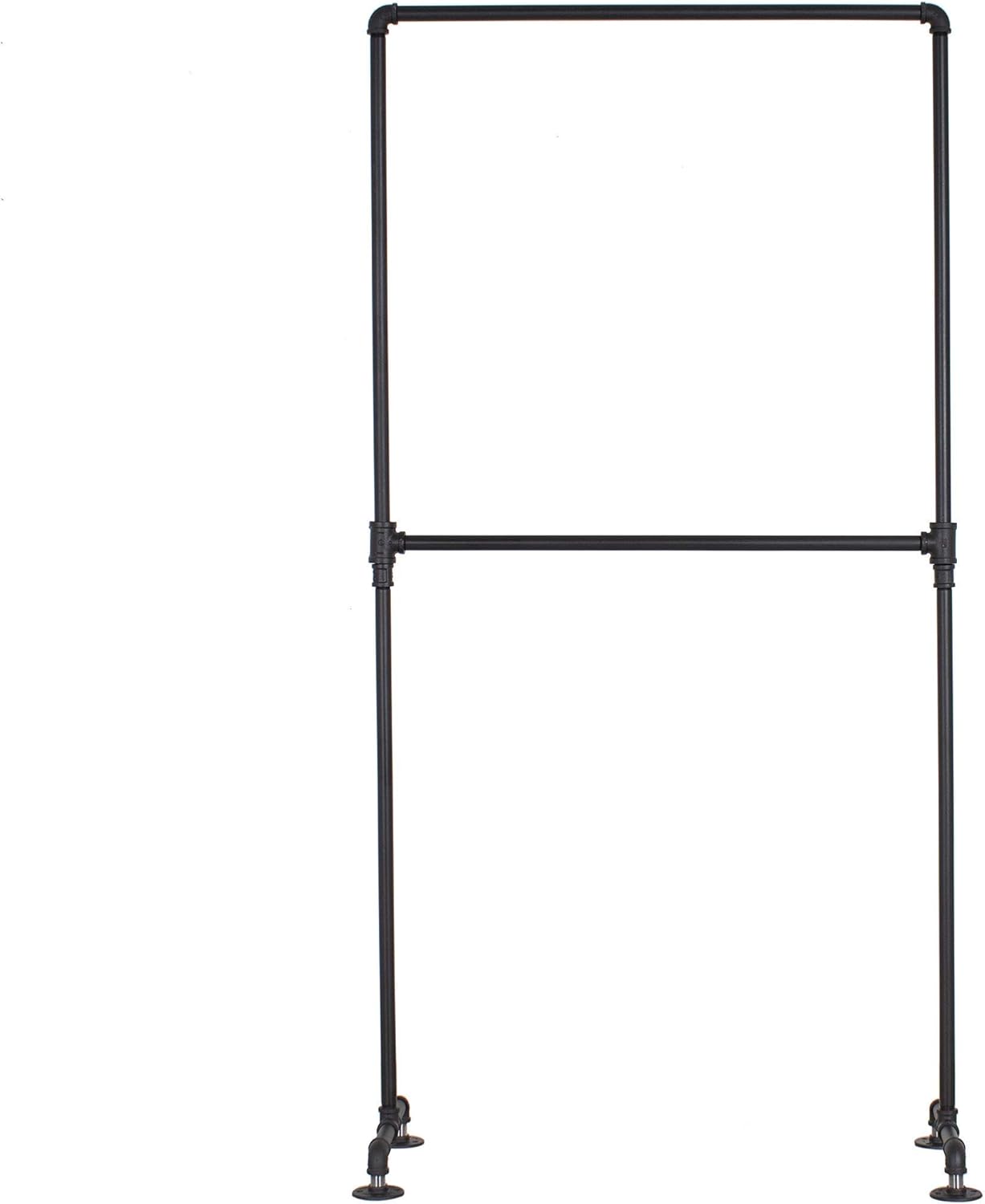 Industrial Pipe Double Rail Clothing Rack by William Robert's Vintage