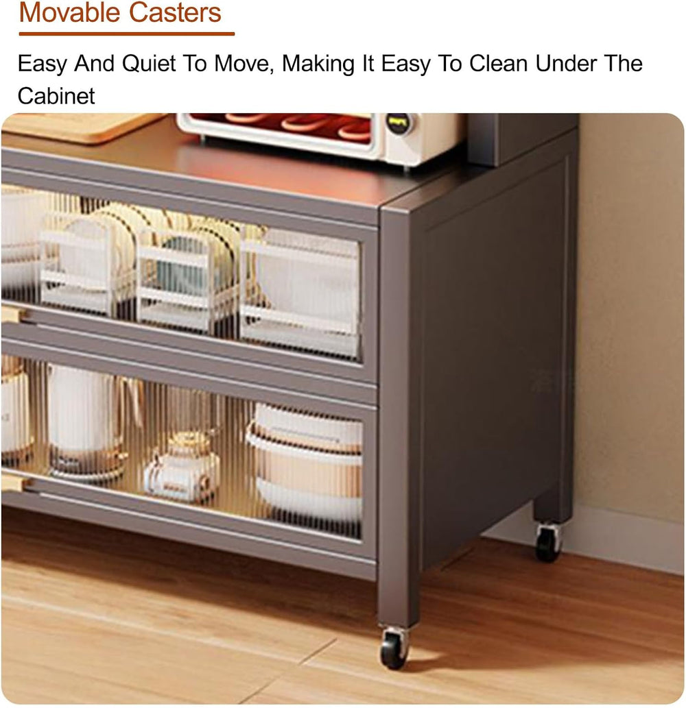 Kitchen Pantry Cabinet, Hutch Cabinet with Storage， Freestanding Cupboard, Ta...
