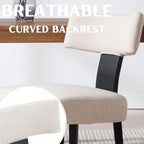 Upholstered Dining Chairs Set of 6 Modern Wooden Kitchen Chairs Fabric Side Dining Room Chair Farmhouse Dinner Chair, Beige