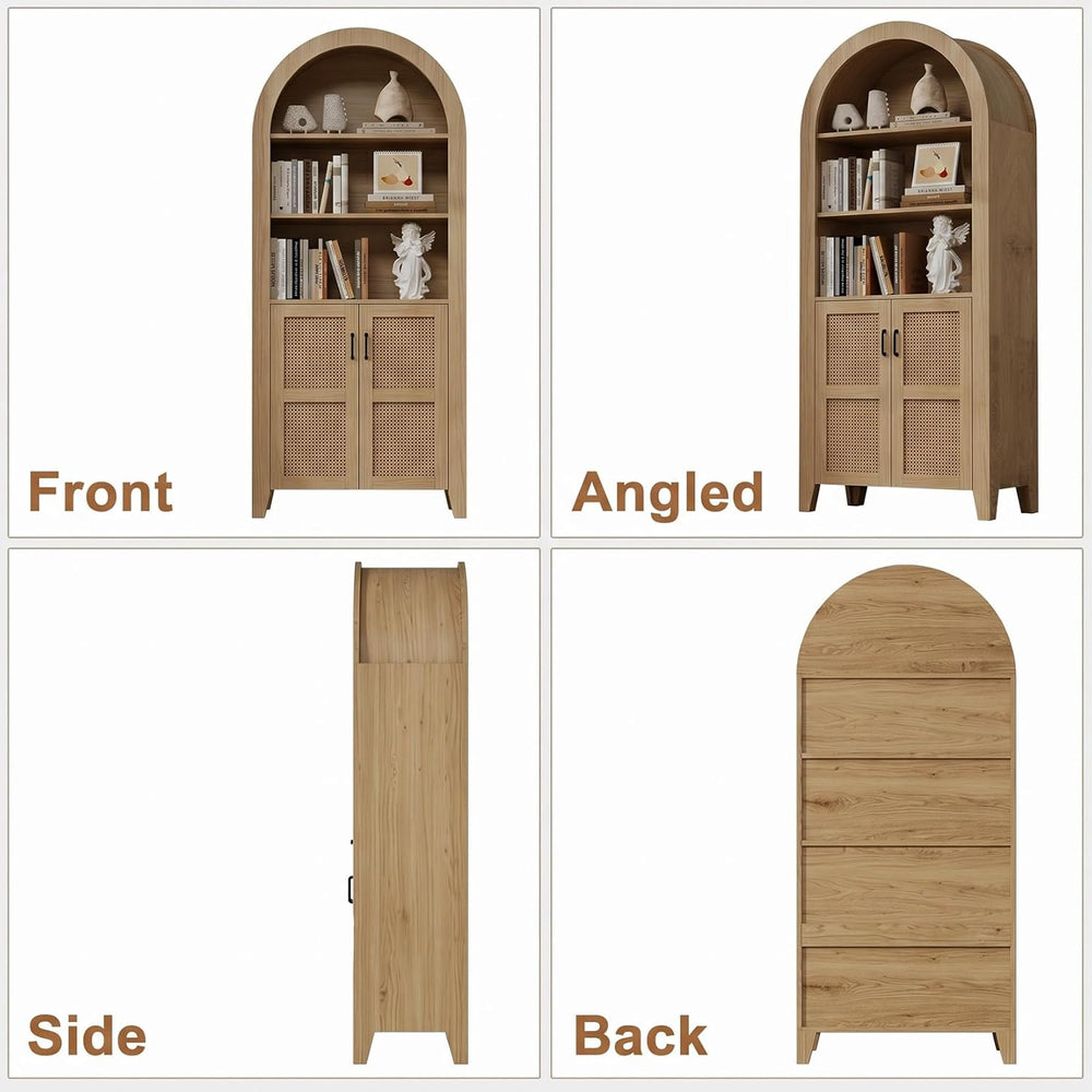 Arched Pantry Cabinet, 71" Kitchen Pantry Cabinet with Adjustable Shelf,...