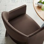 Modway Talia Performance Velvet Dining Armchair in Chocolate Brown