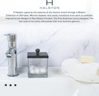 Clear Transparent Hotel Style Apothecary Tempered Glass Canister Jar W/ Matte Black Metal Lid Cover, Classic Countertop Organizer for Cotton balls/pads, Floss Picks, Makeup Storage