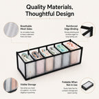 Nylon Drawer Dividers Breathable Mesh Organizers With Reinforced Edges For Lingerie, Socks, Underwear And Travel, 7 Grid