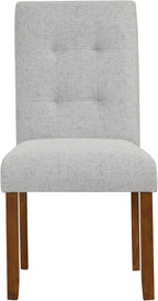 HomePop Button Tufted Fabric Dining Chairs - Slate Gray Woven (Set of 2)