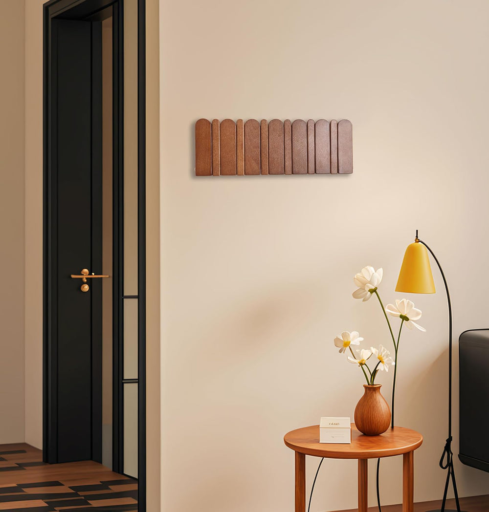 Wall Coat Rack for Entryway: Wooden Modern Heavy Duty 6 Hooks