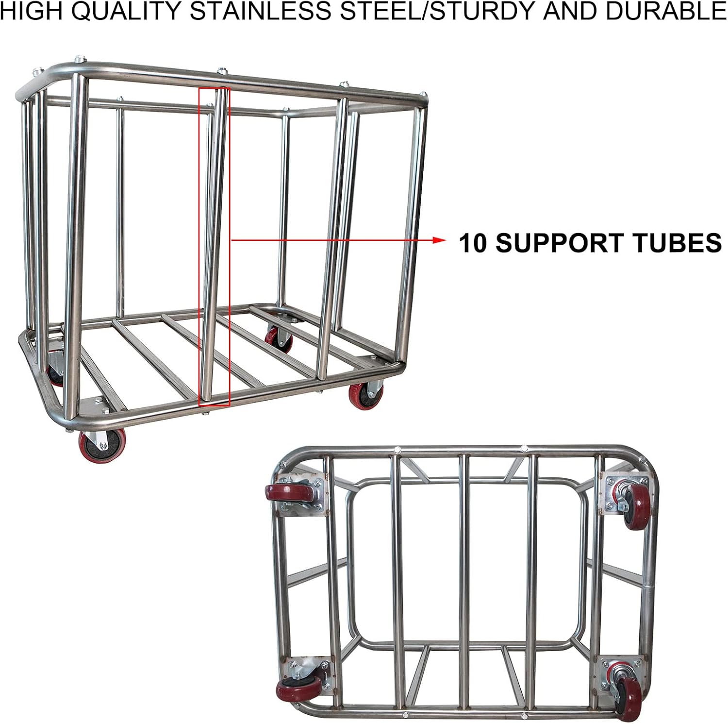 Laundry Cart Commercial,11.35 Bushel (400L) Large Industrial Rolling Laundry Hamper with 4 Inch Wheels,Home Heavy Duty Laundry Baskets with Stainless Steel Frame, 286 LBS Load，10 Support Tubes
