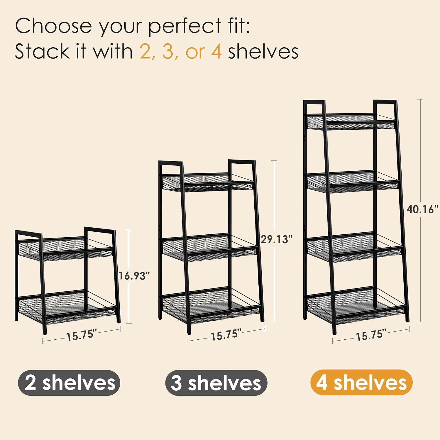 Masupu 4 Tier Bathroom Shelf, Bathroom Organizer and Storage for Small Space, Free-Standing Metal Rack Shelves Waterproof for Kitchen, Bathroom, Laundry, Toilet, Black