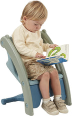 ECR4Kids Sit-N-Rock Plastic Toddler Chair and Rocking Horse, Flexible Seating, Seafoam