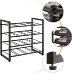 IBUYKE Metal Wine Racks Countertop,16 Bottles Wine Bottle Holder,TMJ903H | 4 Tiers Wine Rack Wine Rack Freestanding Wine Storage Cabinet for Home Kitchen Pantry Wine Cellar Bar