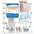 APEXCHASER Extra Large Clothes Drying Rack, Foldable & Extendable Laundry Rack with Adjustable Size (20.87"-35.43" L), Space-Saving, Rust-Resistant Frame for Indoor/Outdoor Use, White